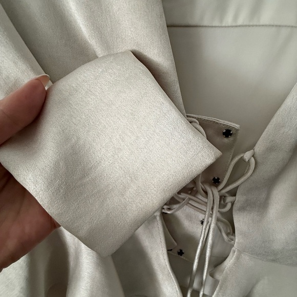 Alexis Cream Tie-Front Ruffle Jacket - Picture 3 of 7